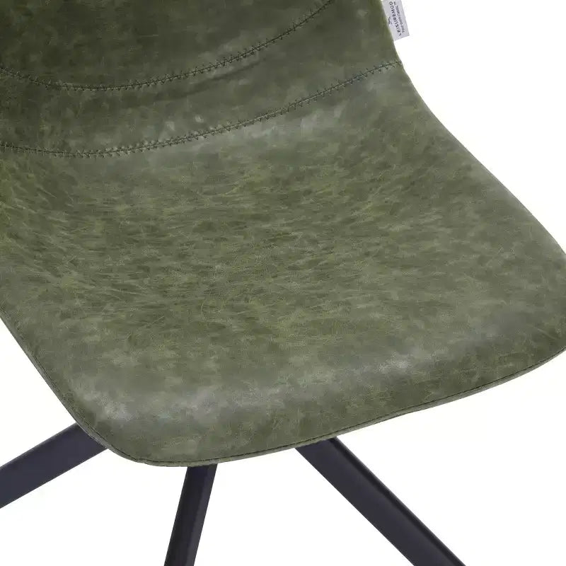 Swivel Leather Dining Side Chair with Iron Legs, Comfortable Accent Chair, Set of 4
