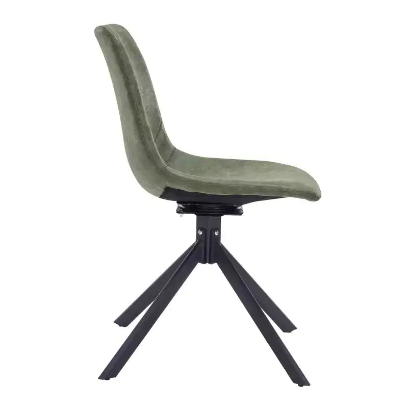 Swivel Leather Dining Side Chair with Iron Legs, Comfortable Accent Chair, Set of 4
