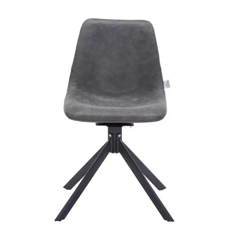 Swivel Leather Dining Side Chair with Iron Legs, Comfortable Accent Chair, Set of 4