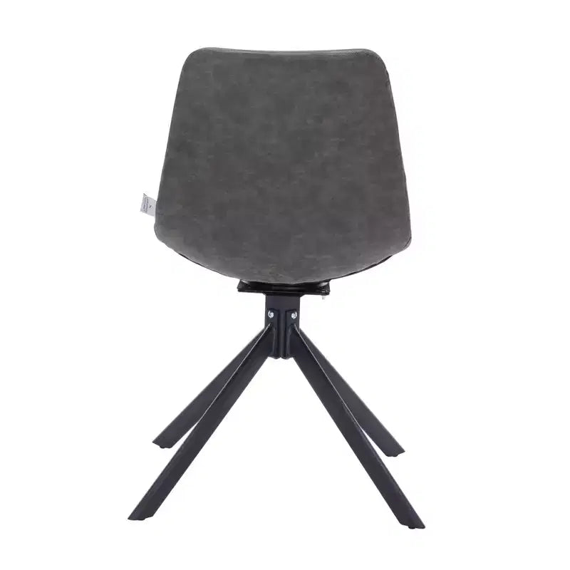 Swivel Leather Dining Side Chair with Iron Legs, Comfortable Accent Chair, Set of 4