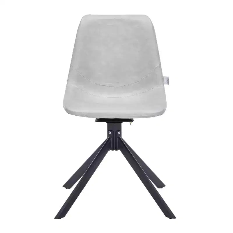 Swivel Leather Dining Side Chair with Iron Legs, Comfortable Accent Chair, Set of 4