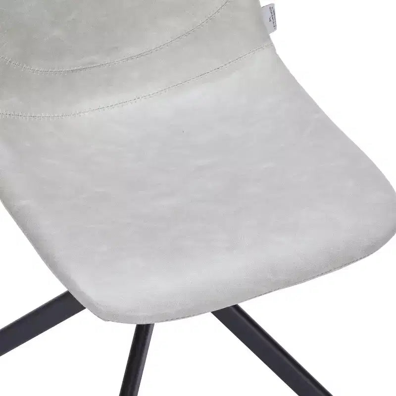 Swivel Leather Dining Side Chair with Iron Legs, Comfortable Accent Chair, Set of 4