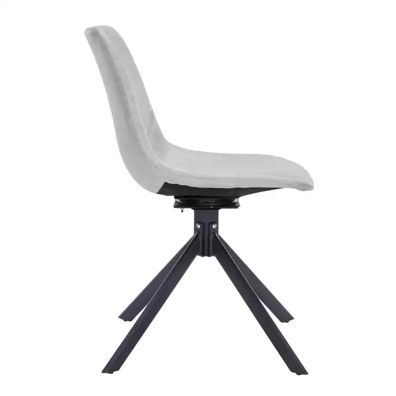 Swivel Leather Dining Side Chair with Iron Legs, Comfortable Accent Chair, Set of 4