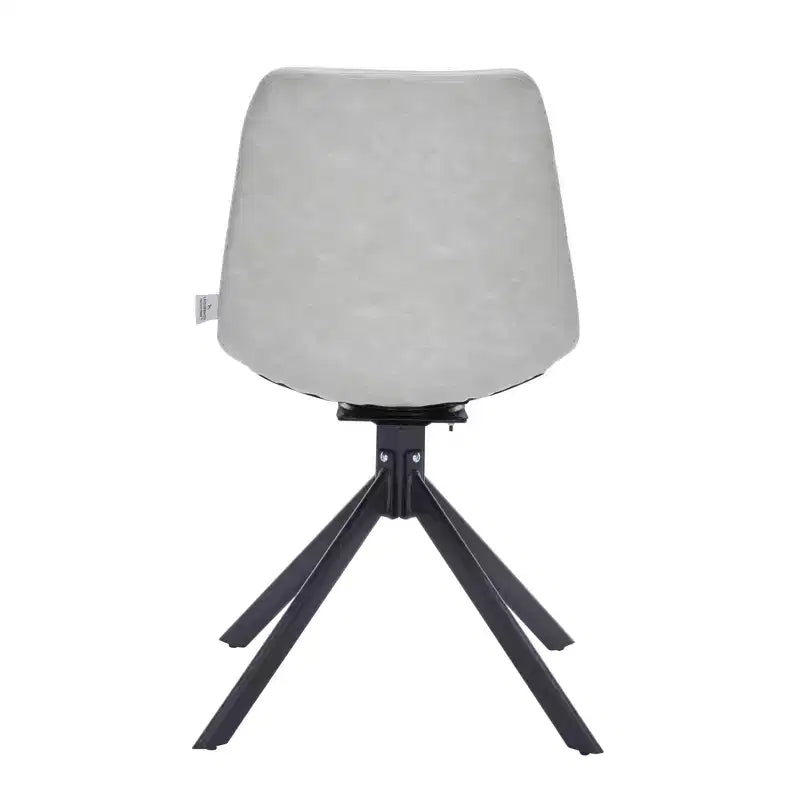 Swivel Leather Dining Side Chair with Iron Legs, Comfortable Accent Chair, Set of 4