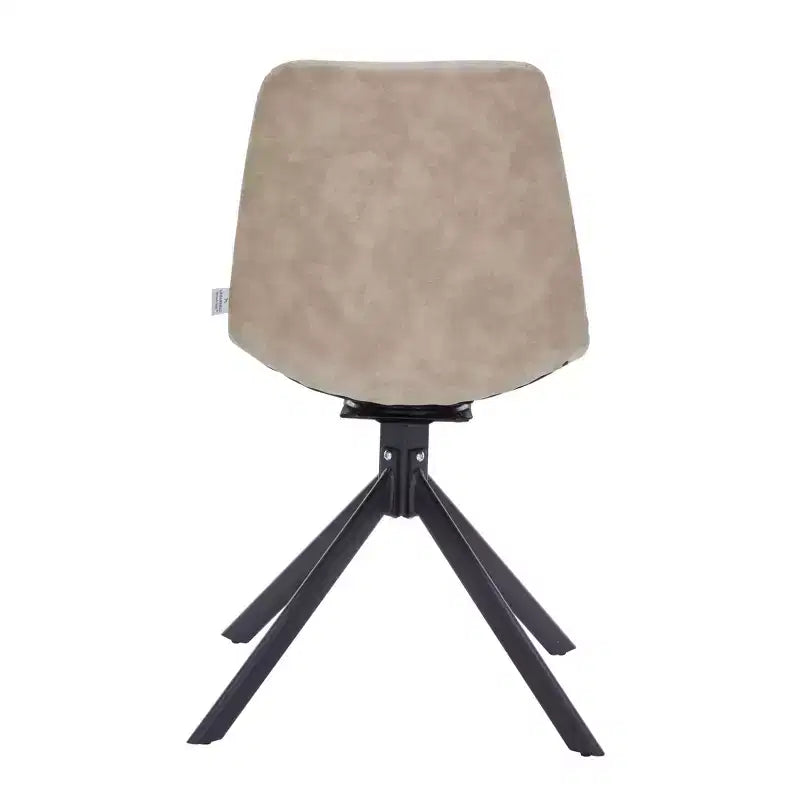 Swivel Leather Dining Side Chair with Iron Legs, Comfortable Accent Chair, Set of 4