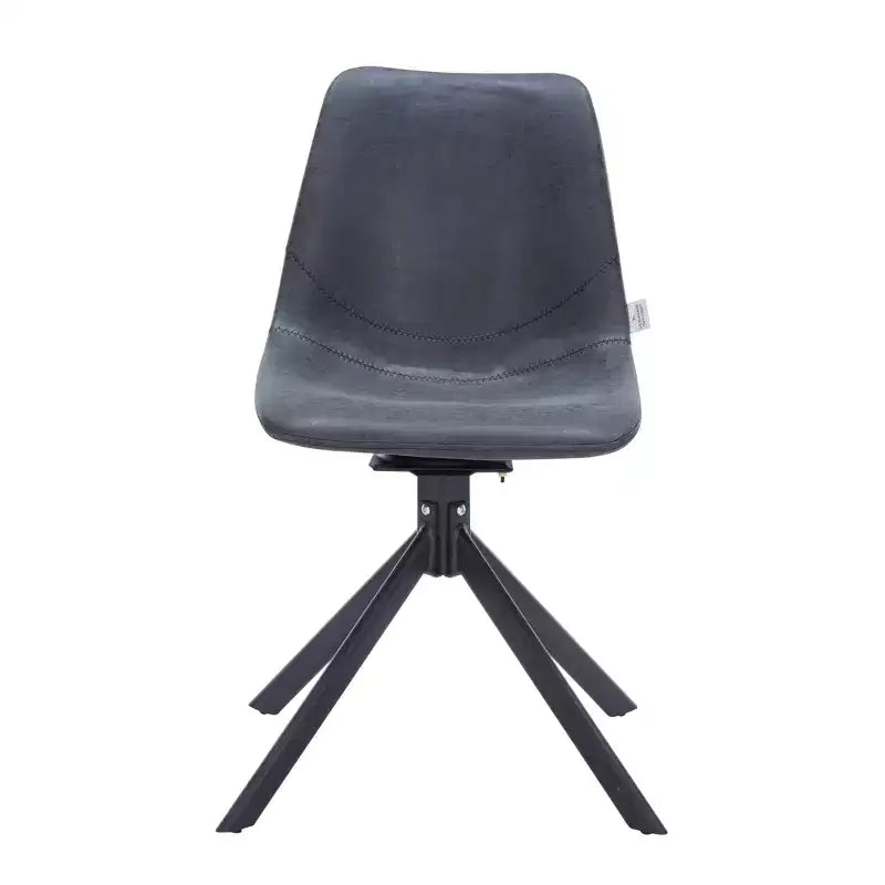 Swivel Leather Dining Side Chair with Iron Legs, Comfortable Accent Chair, Set of 4