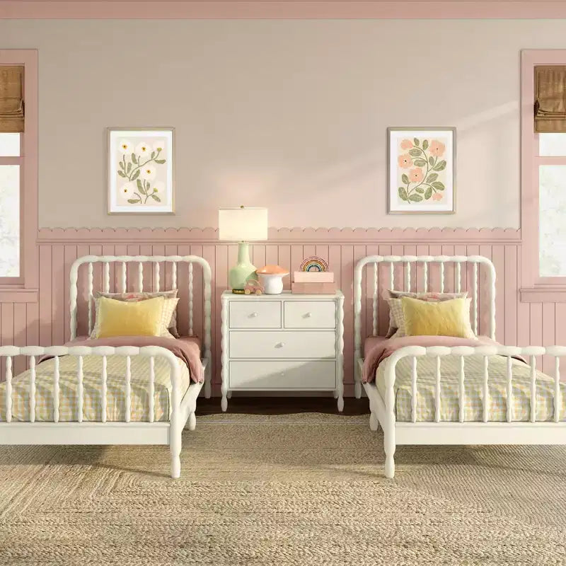 Jenny Lind Twin Bed Frame with Classic Spindle Headboard & Footboard
