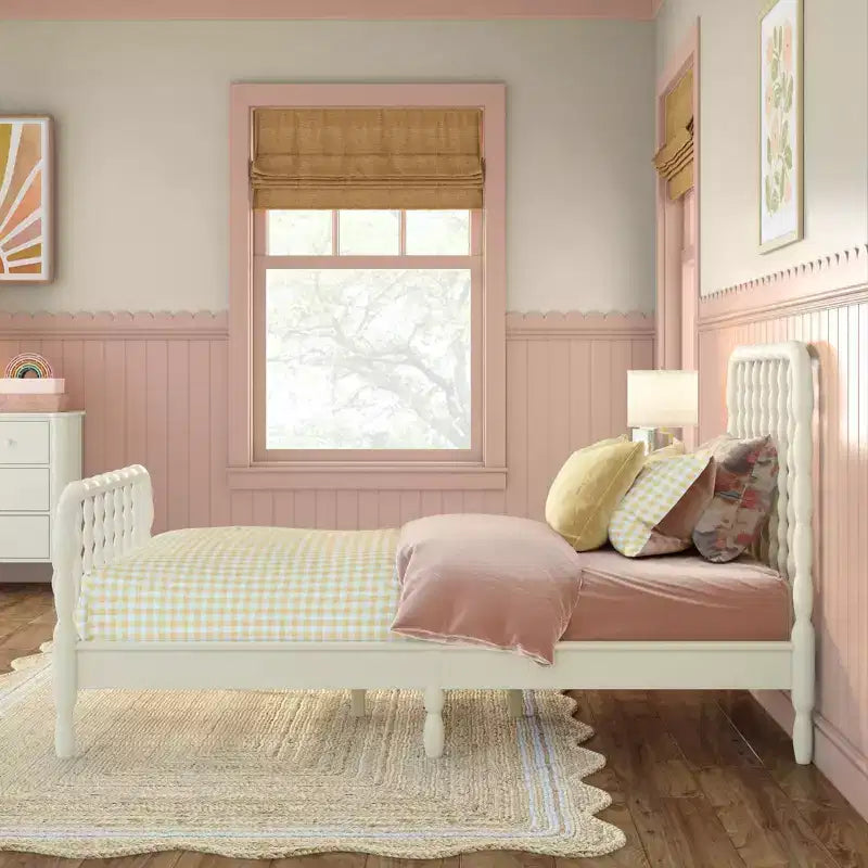 Jenny Lind Twin Bed Frame with Classic Spindle Headboard & Footboard