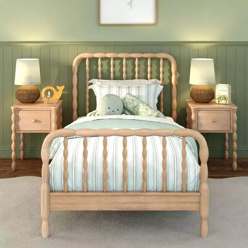 Jenny Lind Twin Bed Frame with Classic Spindle Headboard & Footboard