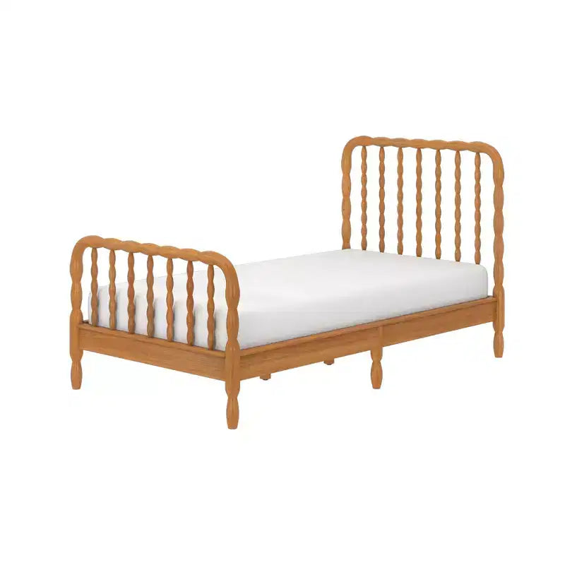 Jenny Lind Twin Bed Frame with Classic Spindle Headboard & Footboard
