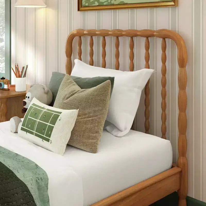 Jenny Lind Twin Bed Frame with Classic Spindle Headboard & Footboard