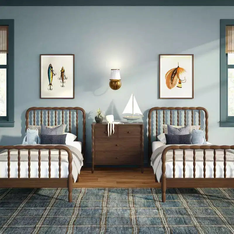 Jenny Lind Twin Bed Frame with Classic Spindle Headboard & Footboard