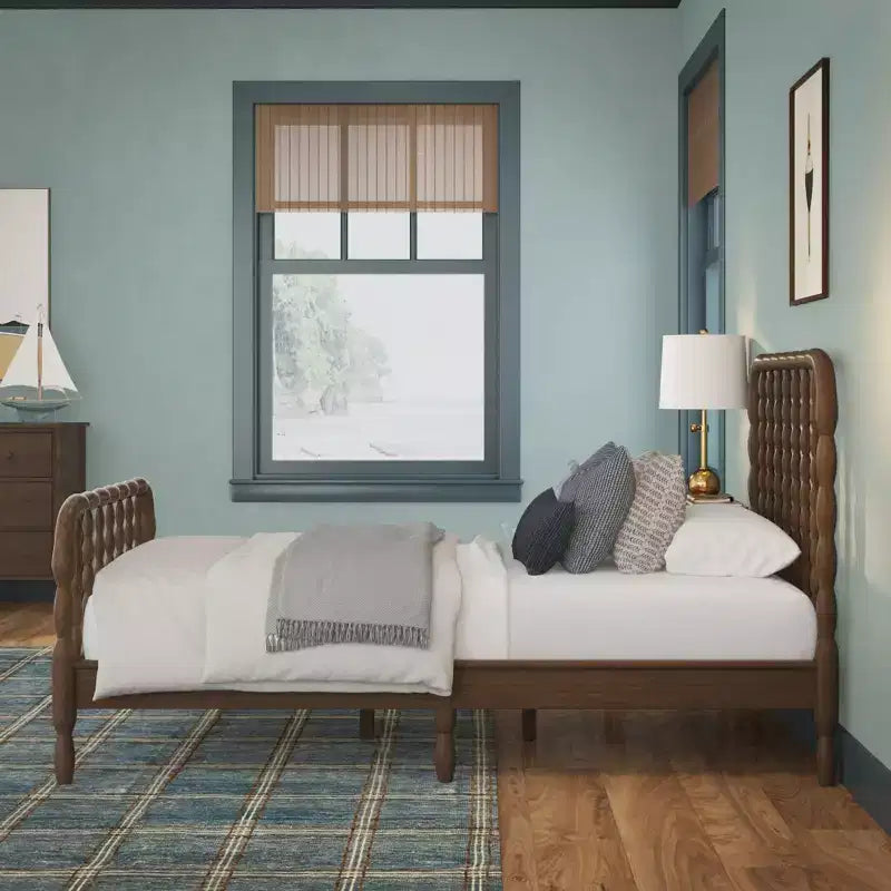 Jenny Lind Twin Bed Frame with Classic Spindle Headboard & Footboard