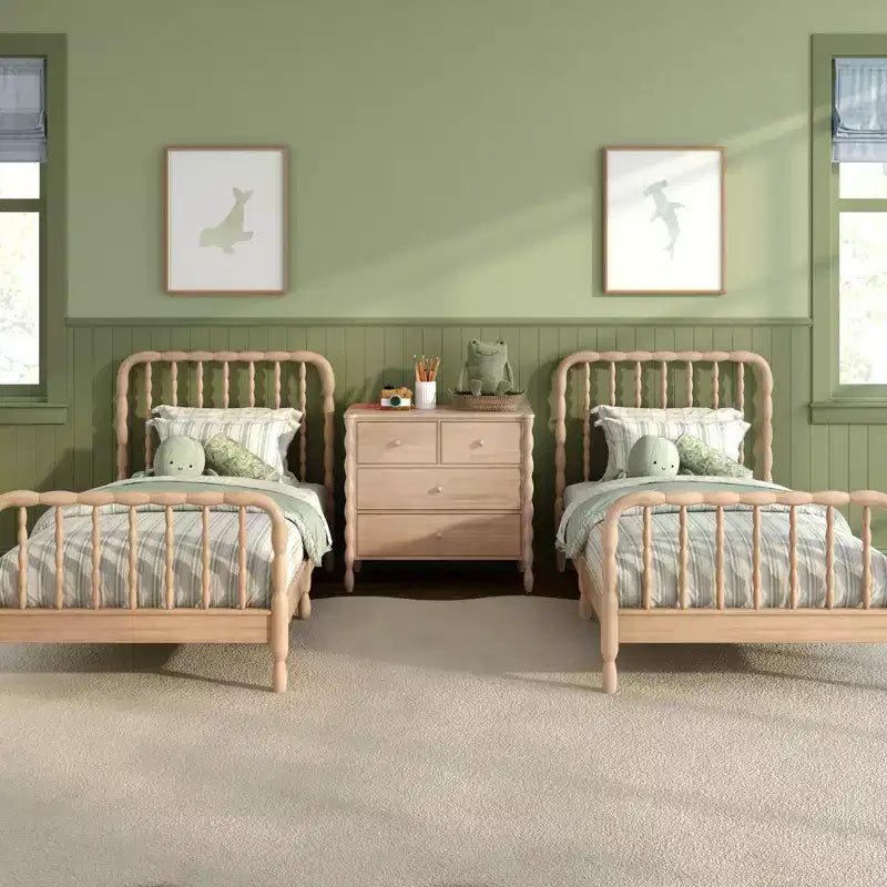 Jenny Lind Twin Bed Frame with Classic Spindle Headboard & Footboard