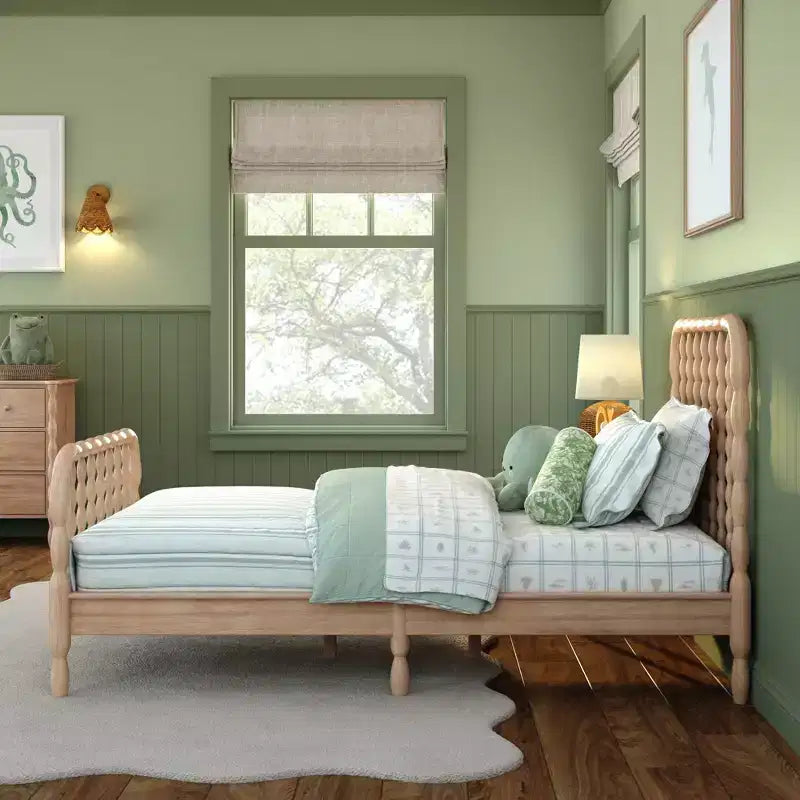 Jenny Lind Twin Bed Frame with Classic Spindle Headboard & Footboard