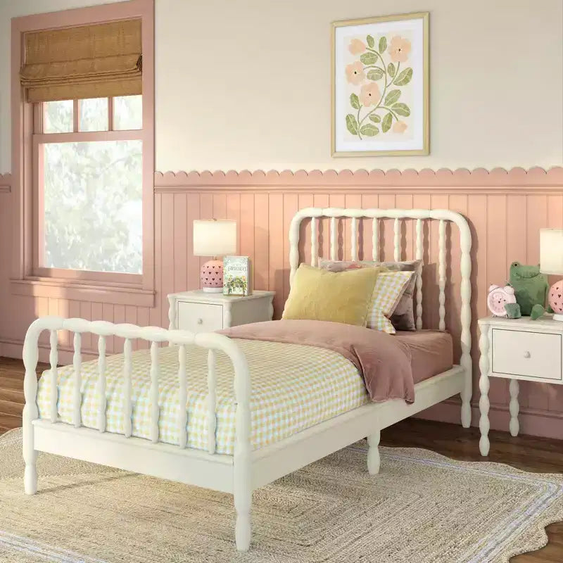 Jenny Lind Twin Bed Frame with Classic Spindle Headboard & Footboard