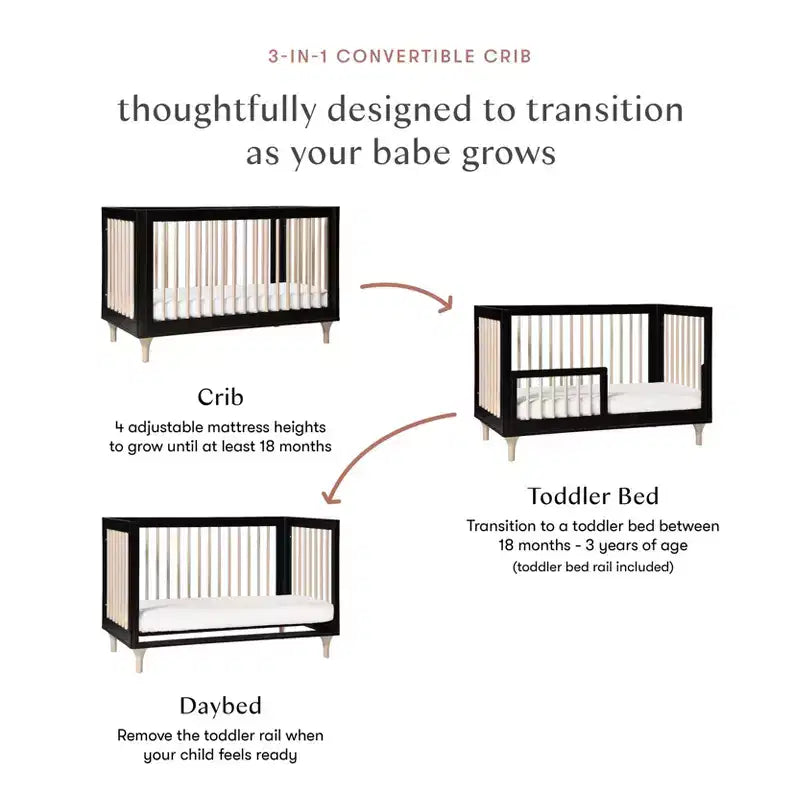 Lolly 3-in-1 Convertible Crib with Toddler Bed Conversion Kit