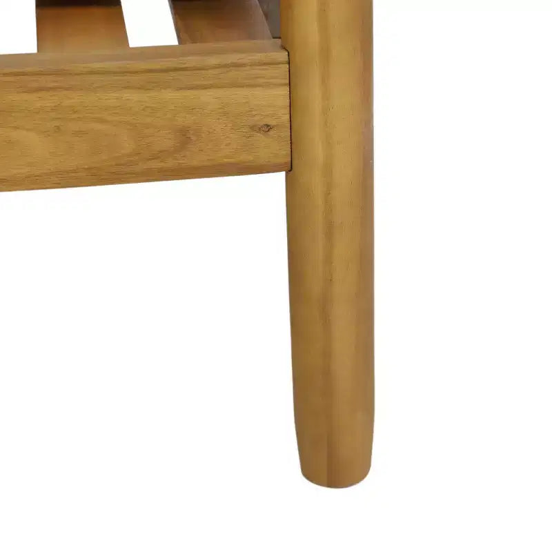 Acacia Wood Accent Lounge Chair with Cushioned Seat and Back, Natural